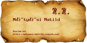 Mátyási Matild névjegykártya